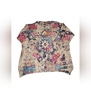 NWOT Large Women's Bohemian Floral Print Women's Top, Long Sleeve